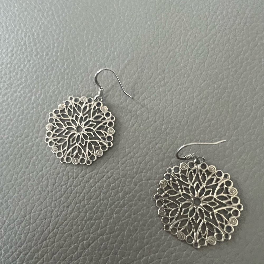 Silver dangle earrings